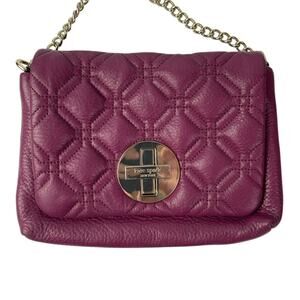 Kate Spade Astor Court Naomi Quilted Chain Purple Magenta Leather Crossbody Bag
